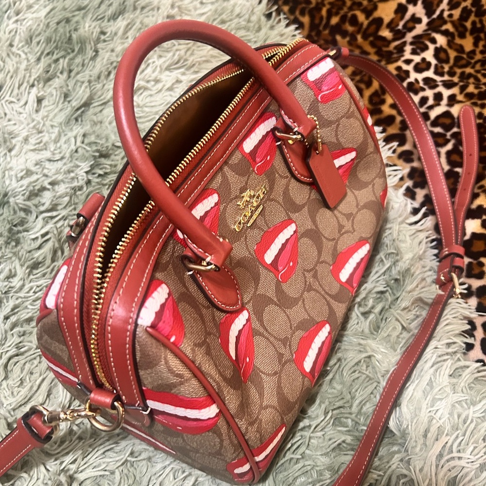 Coach purse! Tan and Red Satchel Bag
